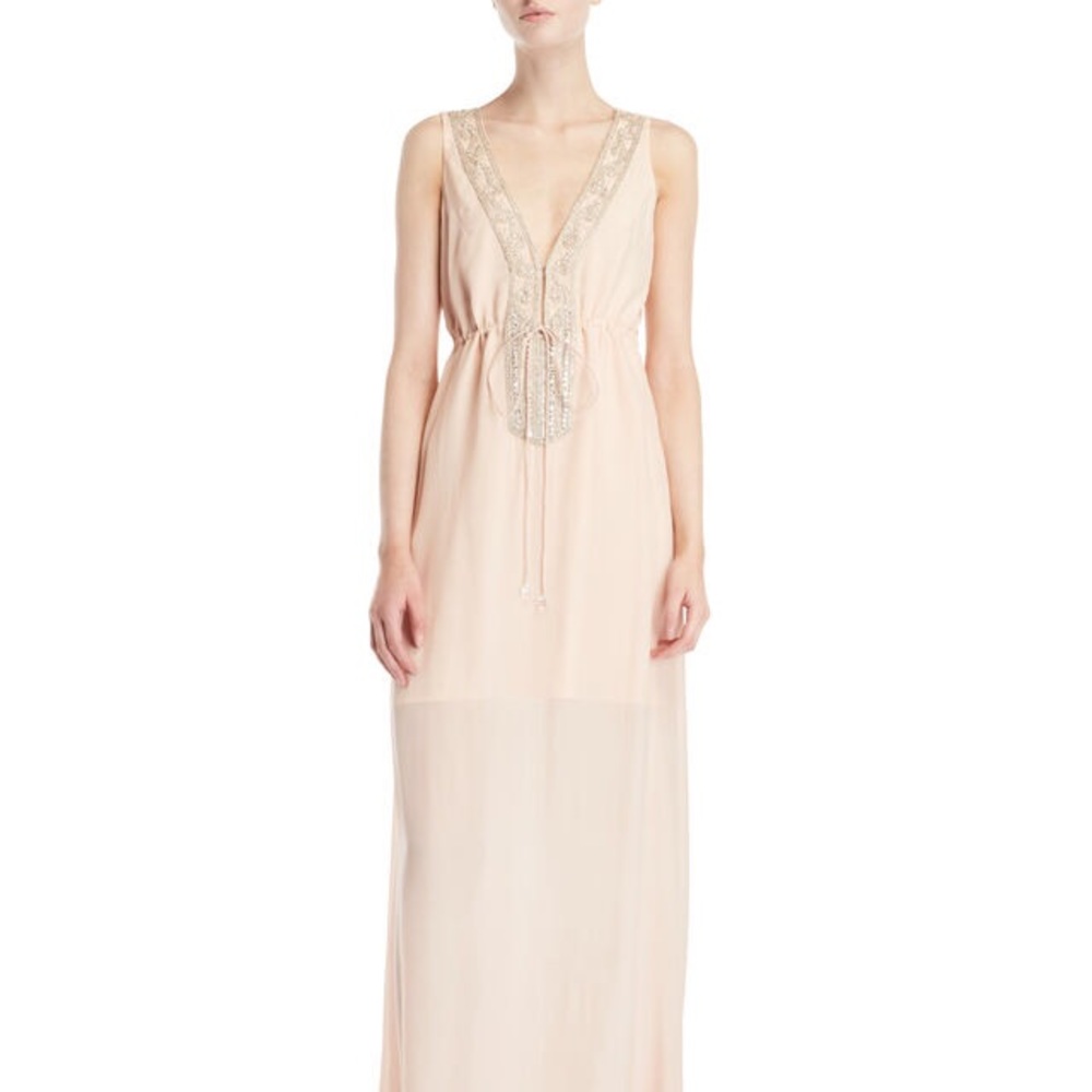 Silk dress with embellishment